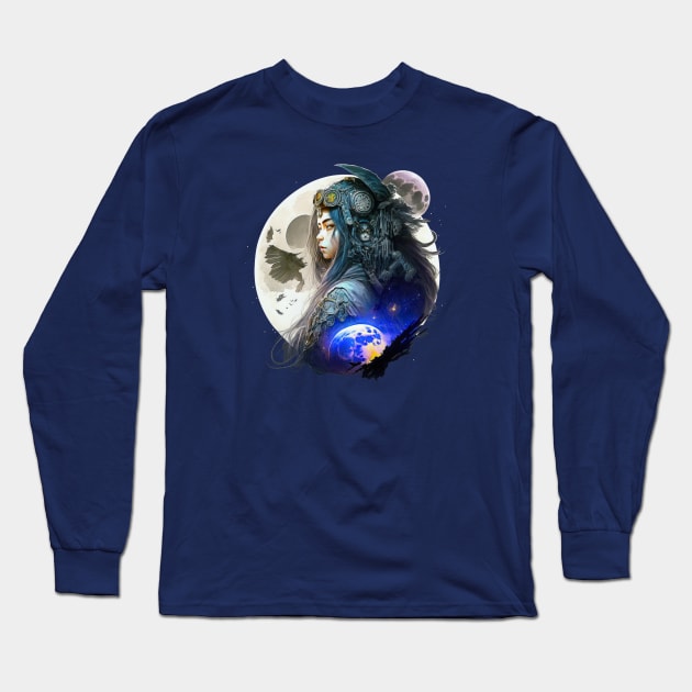 Moon Girl Warrior Long Sleeve T-Shirt by Wintrly